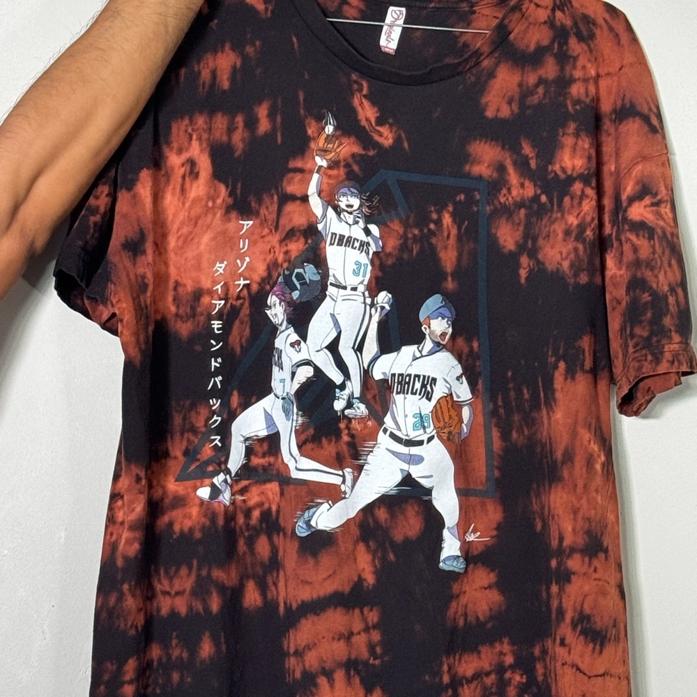 Orange and Black Tie-Dye Graphic Tee